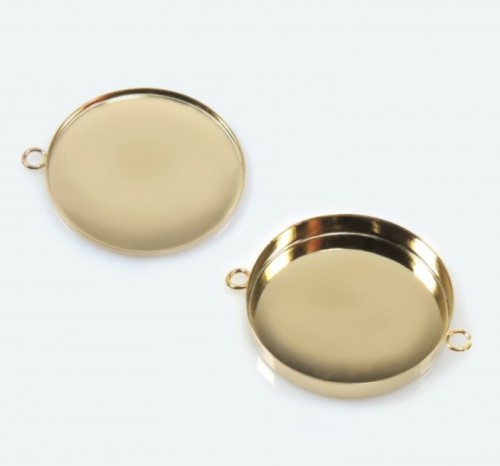 35mm Round Gold Filled Bezel Cup - Choose your design
