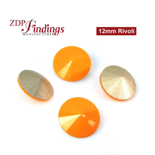 CRAZY SALE !! Round 12mm Rivoli Suitable European Crystals 1122. Opaque Orange Czech Crystals