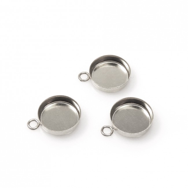Round Silver 925 Ball Wire Bezel Cup Pendant - Sterling Silver - Bezels -  Shop By Category
