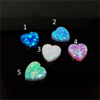10mm Opal Heart Bead Pendant Charm