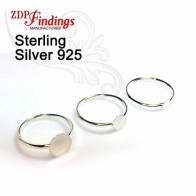 Sterling Silver 925 Ring Blank Base for Gluing