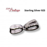 925 Sterling Silver Pinch Bail with Zircon Stones 13mm