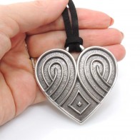 60mm Tribal Heart Charm Pendant Necklace