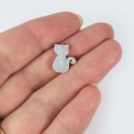 13x10mm Opal Cat Bead Charm Pendant Lab Created