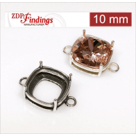 10mm Square (cushion) 925 Sterling silver Bezel, choose your finish.