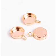 Round Rose Gold Filled Bezel Cup Connector