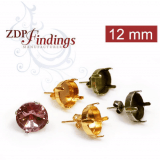 12mm 1122 European Crystals Post Earrings, Choose your options