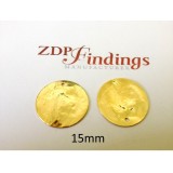 15mm Round Shiny Gold Discs