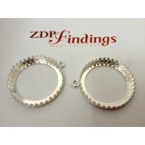 25mm Round 925 Sterling silver Bezel, choose your finish.