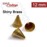 22x7mm Shiny Brass Cones