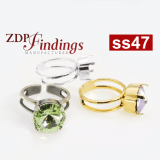Round Adjustable Ring For Setting European Crystals SS47