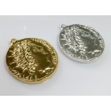 35mm Antique Coin Roman Medallion -Shiny Gold