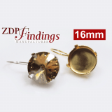Sterling silver 925 kidney earring hook for SWAROVSKI 1088 8mm No.98