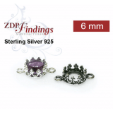6mm Round 925 Sterling silver Bezel, choose your finish.