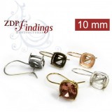 10mm 4470 European Crystals Kidney Wire Earrings, Choose your options
