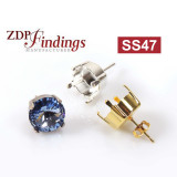 ss47 1122 European Crystals Post Earrings