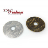 Round 30mm Hammered Textured Disc Charm Pendant