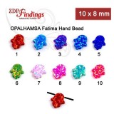10x8mm Opal Hamsa Hand Bead Charm Pendant