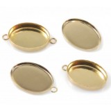 16x12mm Oval Gold Filled Bezel Cup