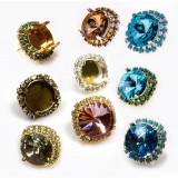 12mm 1122 European Crystals Post Rhinestone Earrings, Choose your options